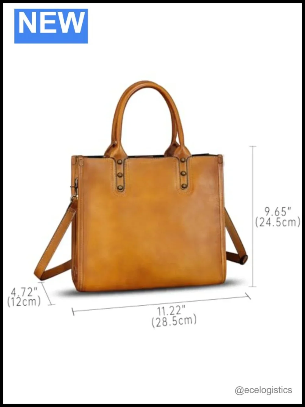 Genuine Leather Vintage Tote Satchel Crossbody Bag for Women